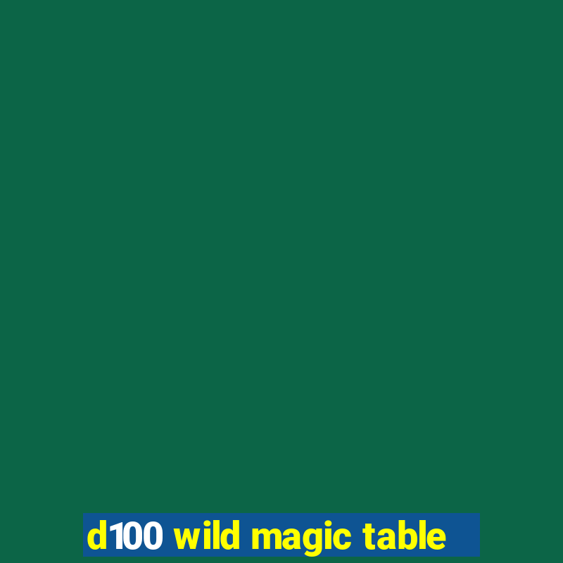 d100 wild magic table