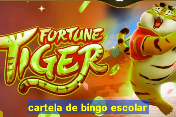 cartela de bingo escolar