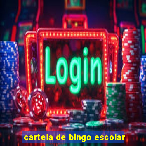 cartela de bingo escolar