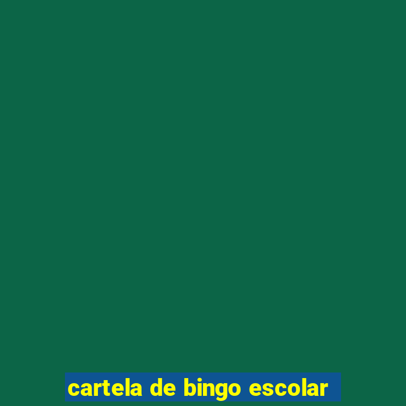 cartela de bingo escolar