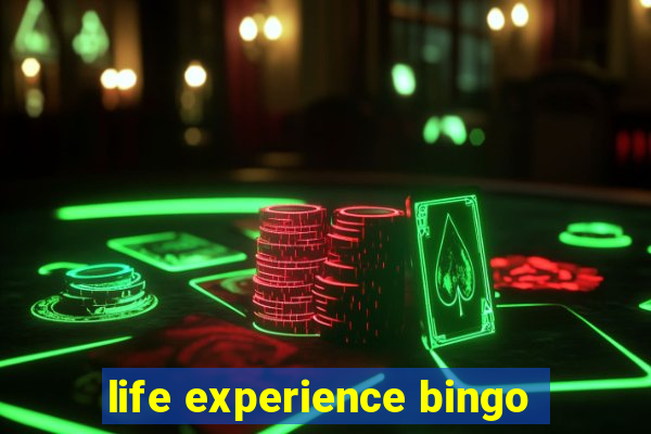 life experience bingo