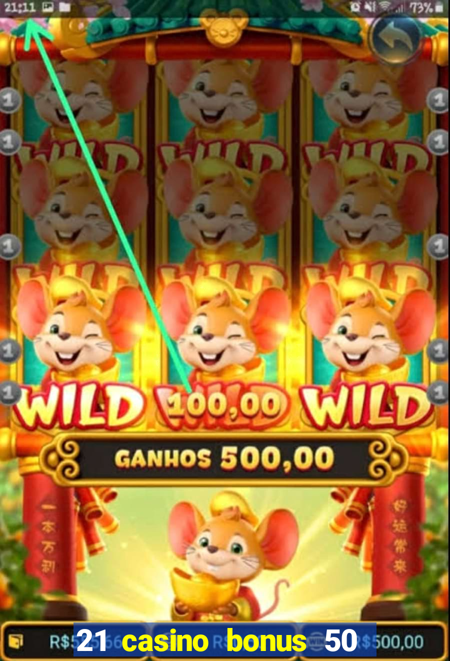 21 casino bonus 50 free spins