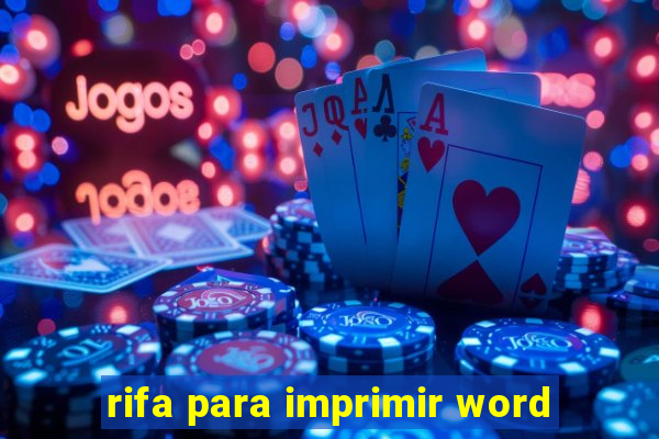 rifa para imprimir word