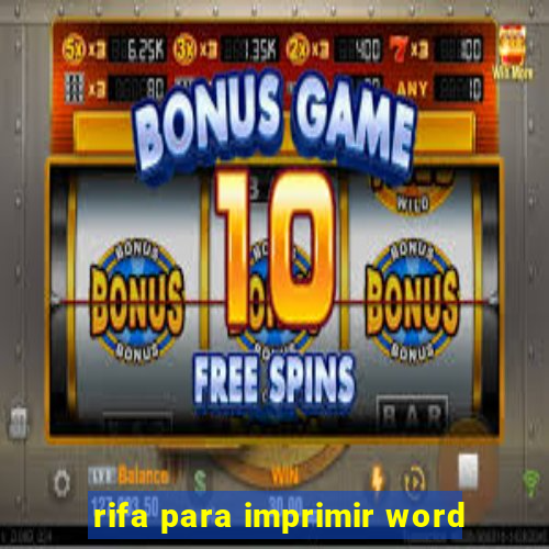 rifa para imprimir word