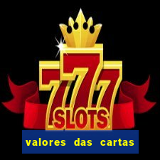 valores das cartas no 21