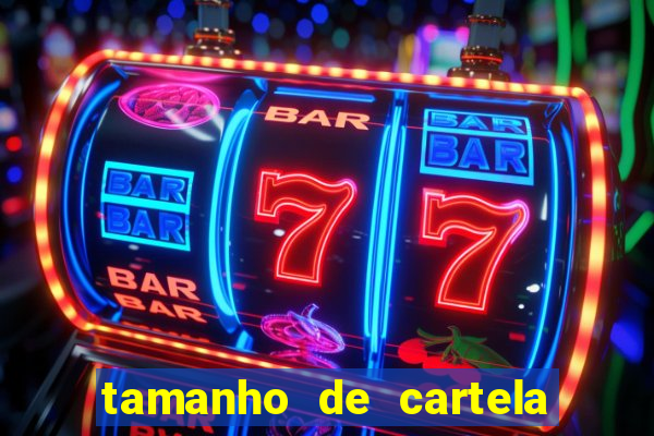 tamanho de cartela de bingo