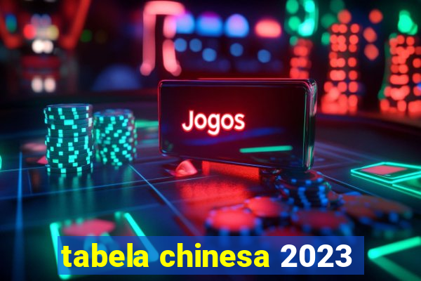 tabela chinesa 2023