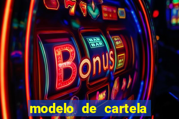 modelo de cartela de bingo em branco