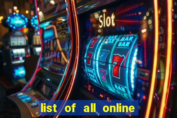 list of all online bingo sites