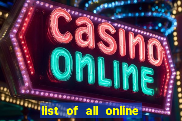 list of all online bingo sites