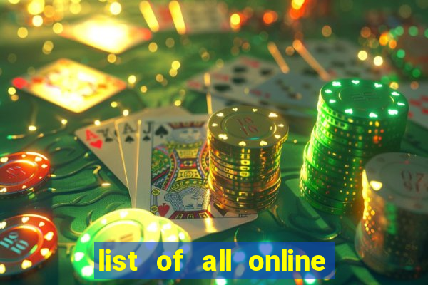 list of all online bingo sites