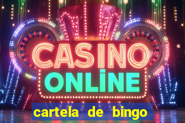 cartela de bingo da sorte