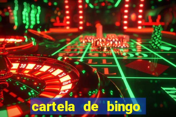 cartela de bingo da sorte