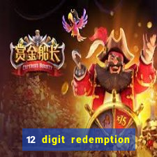 12 digit redemption code for golden hearts casino