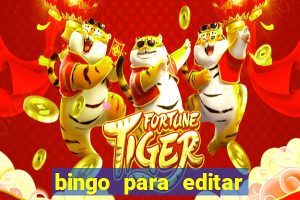 bingo para editar e imprimir