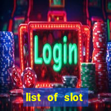 list of slot machines at winstar