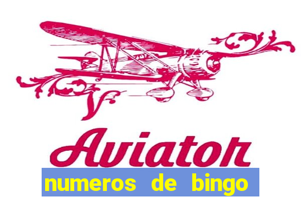 numeros de bingo del 1 al 75