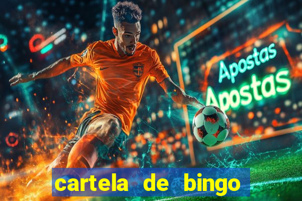 cartela de bingo com letras