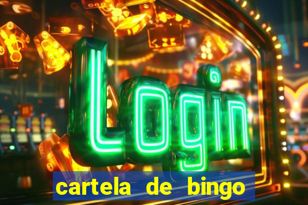 cartela de bingo com letras