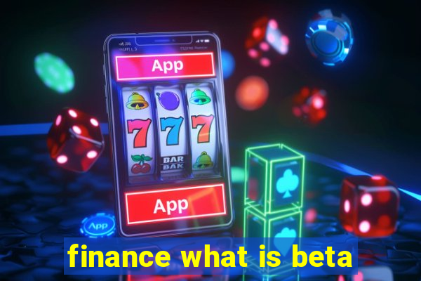 finance what is beta