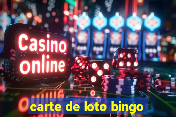 carte de loto bingo